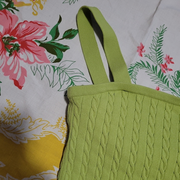 Green cable knit lime greeb tube top boob tube - Picture 7 of 8